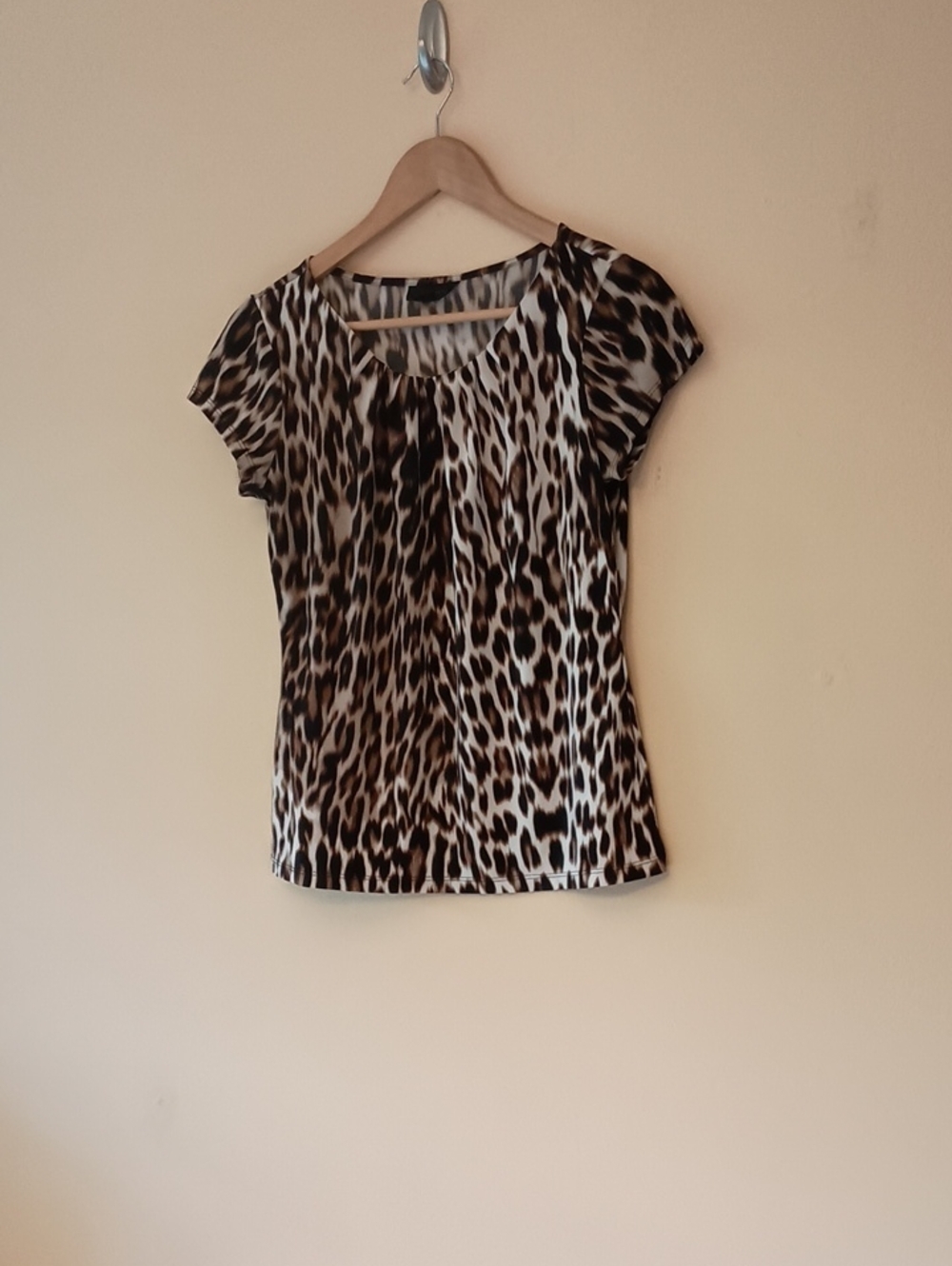 Worthington Leopard-Print Short Sleeve Tee in Brown and Black